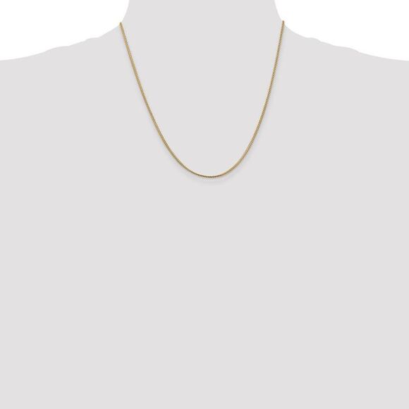 1mm, 14k Yellow Gold, Solid Franco Chain Necklace, 20 Inch - Picture 2 of 8
